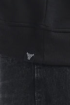 Hoodie - 100% Cotton Fleece - Dropshoulder - Black