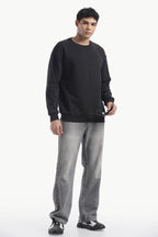Sweatshirt - 100% Cotton Fleece - Black