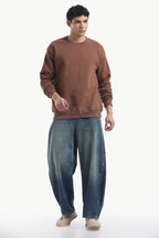 Sweatshirt - 100% Cotton Fleece - Brown