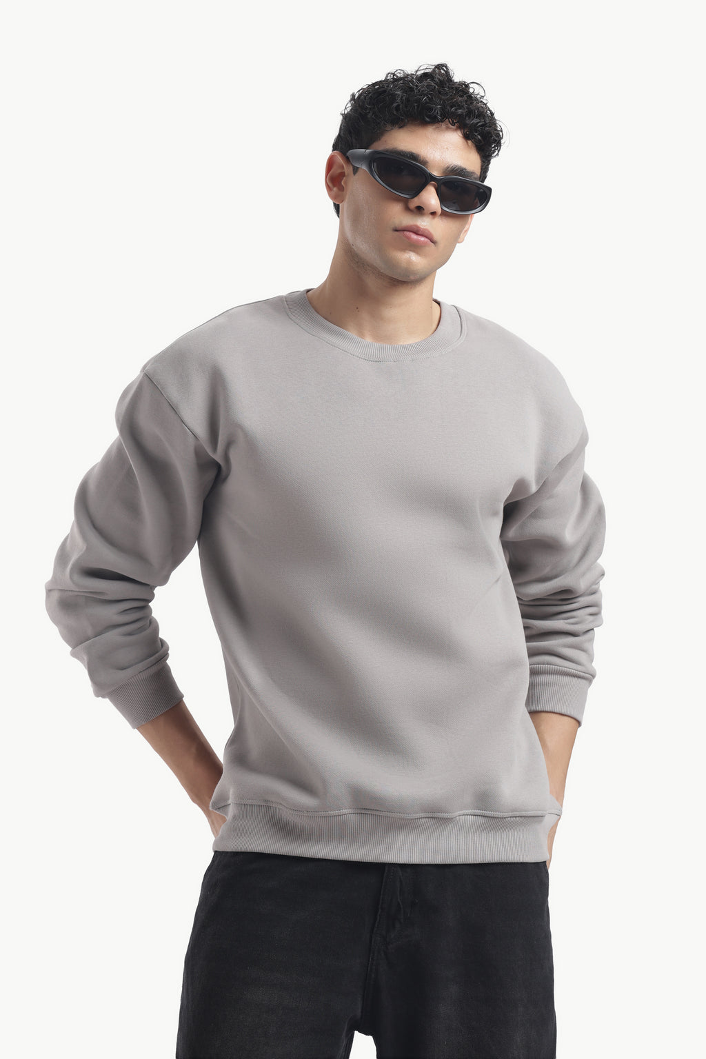 Sweatshirt - 100% Cotton Fleece - Grey