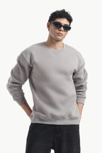 Sweatshirt - 100% Cotton Fleece - Grey
