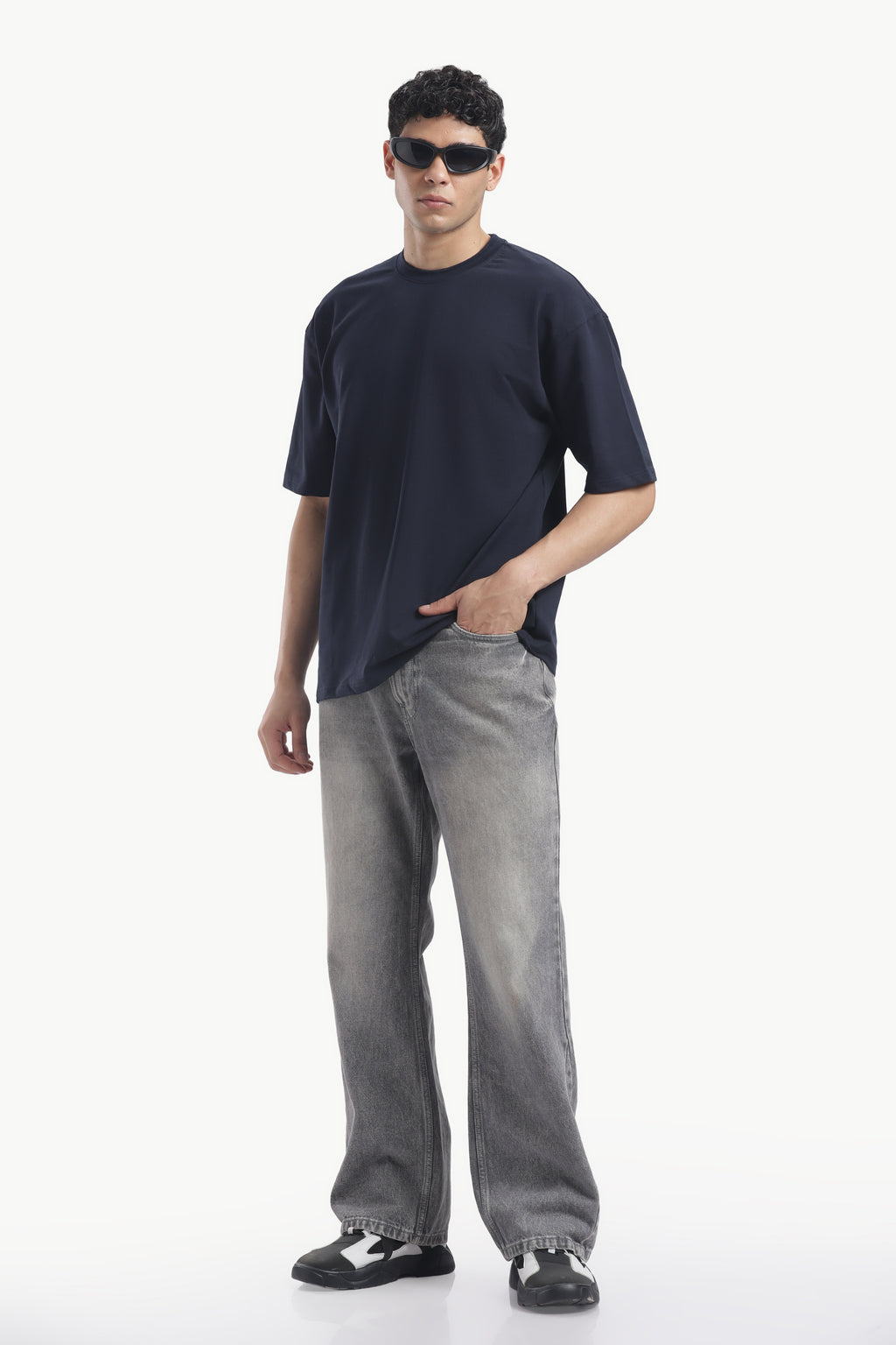 Plain Navy Blue Oversized T-shirt