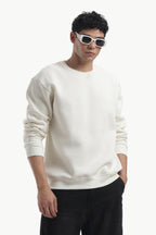 Sweatshirt - 100% Cotton Fleece - Off White