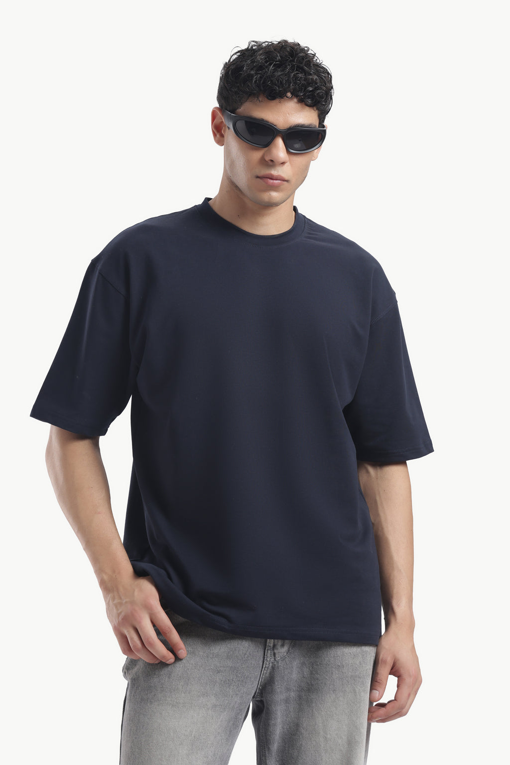 Plain Navy Blue Oversized T-shirt