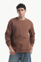 Sweatshirt - 100% Cotton Fleece - Brown