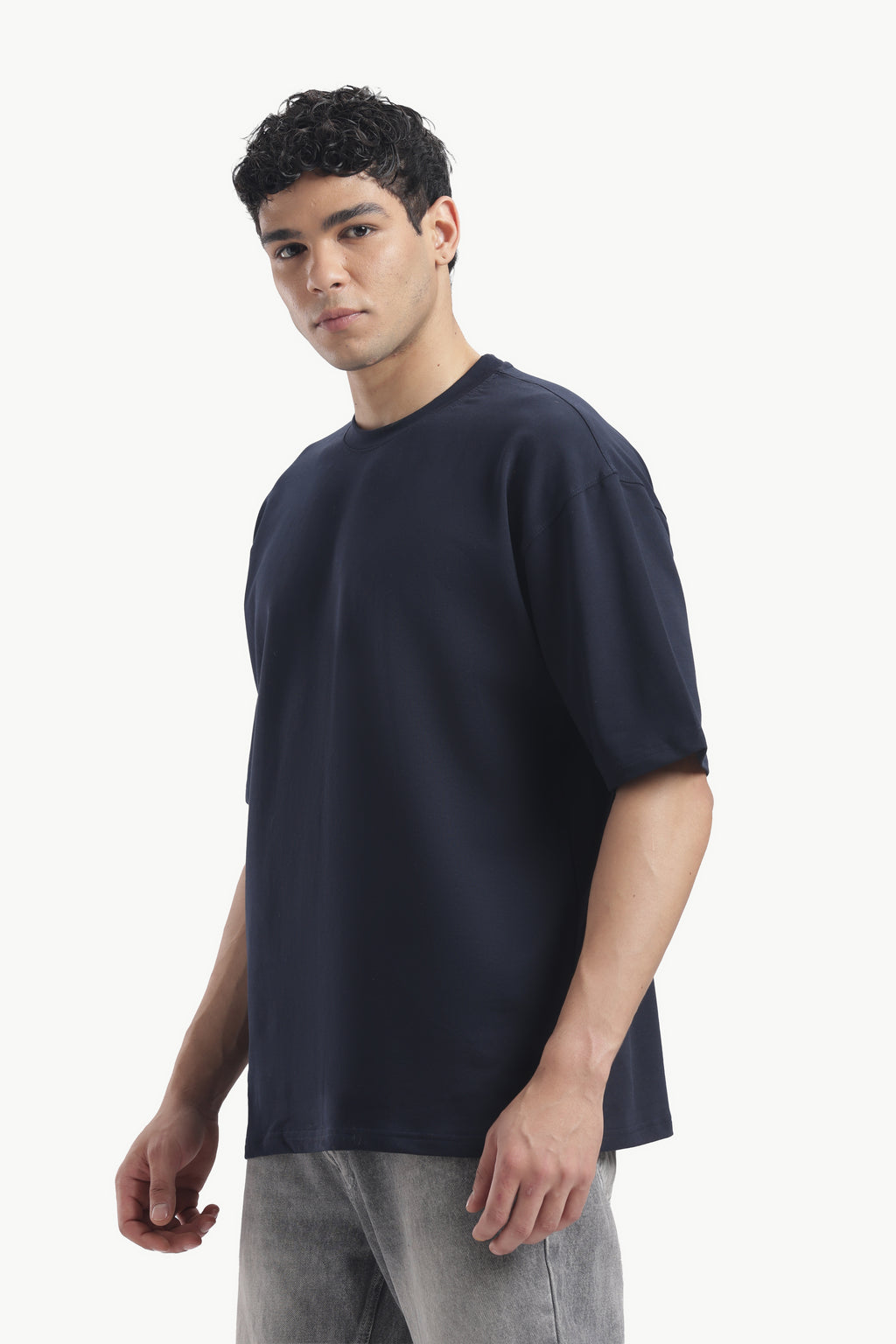 Plain Navy Blue Oversized T-shirt