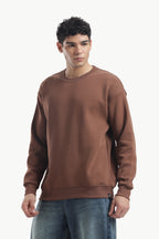 Sweatshirt - 100% Cotton Fleece - Brown
