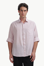 Cotton Linen Relaxed Fit Shirt (Baby Pink)