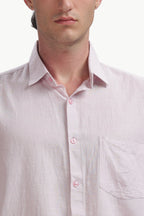 Cotton Linen Relaxed Fit Shirt (Baby Pink)