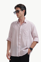 Cotton Linen Relaxed Fit Shirt (Baby Pink)