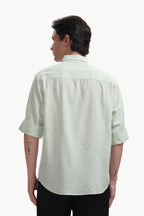 Cotton Linen Relaxed Fit Shirt (Seafoam Green)