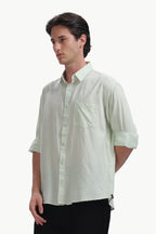 Cotton Linen Relaxed Fit Shirt (Seafoam Green)