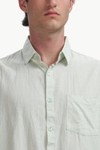Cotton Linen Relaxed Fit Shirt (Seafoam Green)