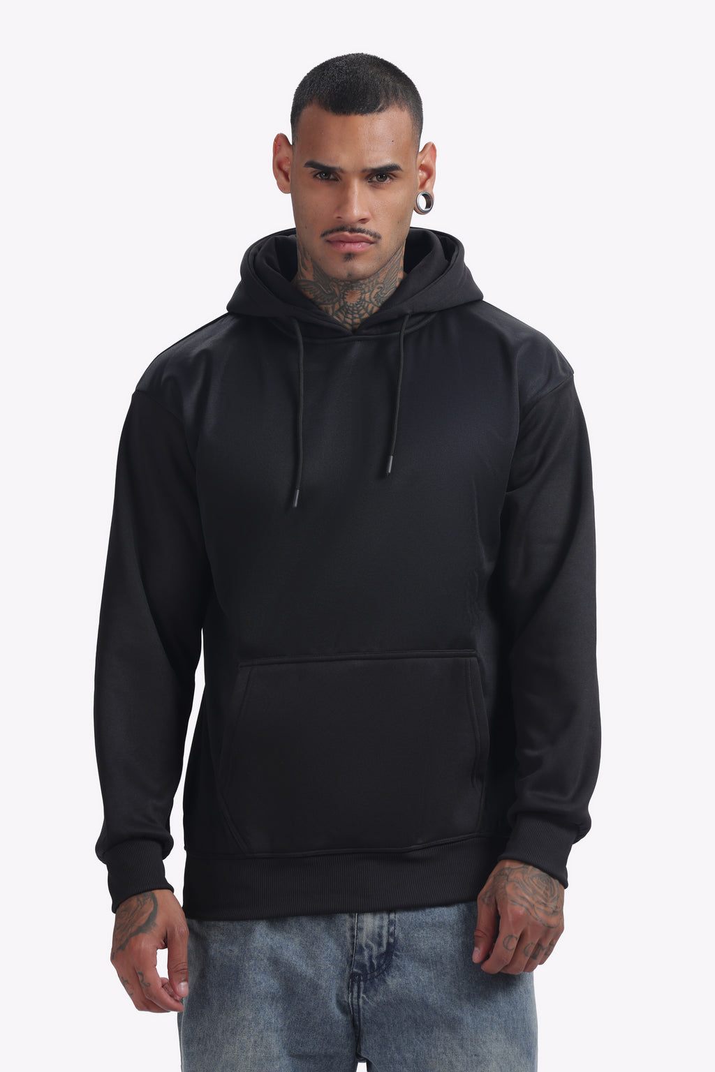 Hoodie - Russian Fleece - Dropshoulder - Black