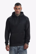 Cotton Blend Hoodie - Russian Fleece - Dropshoulder - Black