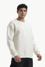 Sweatshirt - 100% Cotton Fleece - Off White