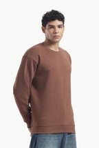 Sweatshirt - 100% Cotton Fleece - Brown