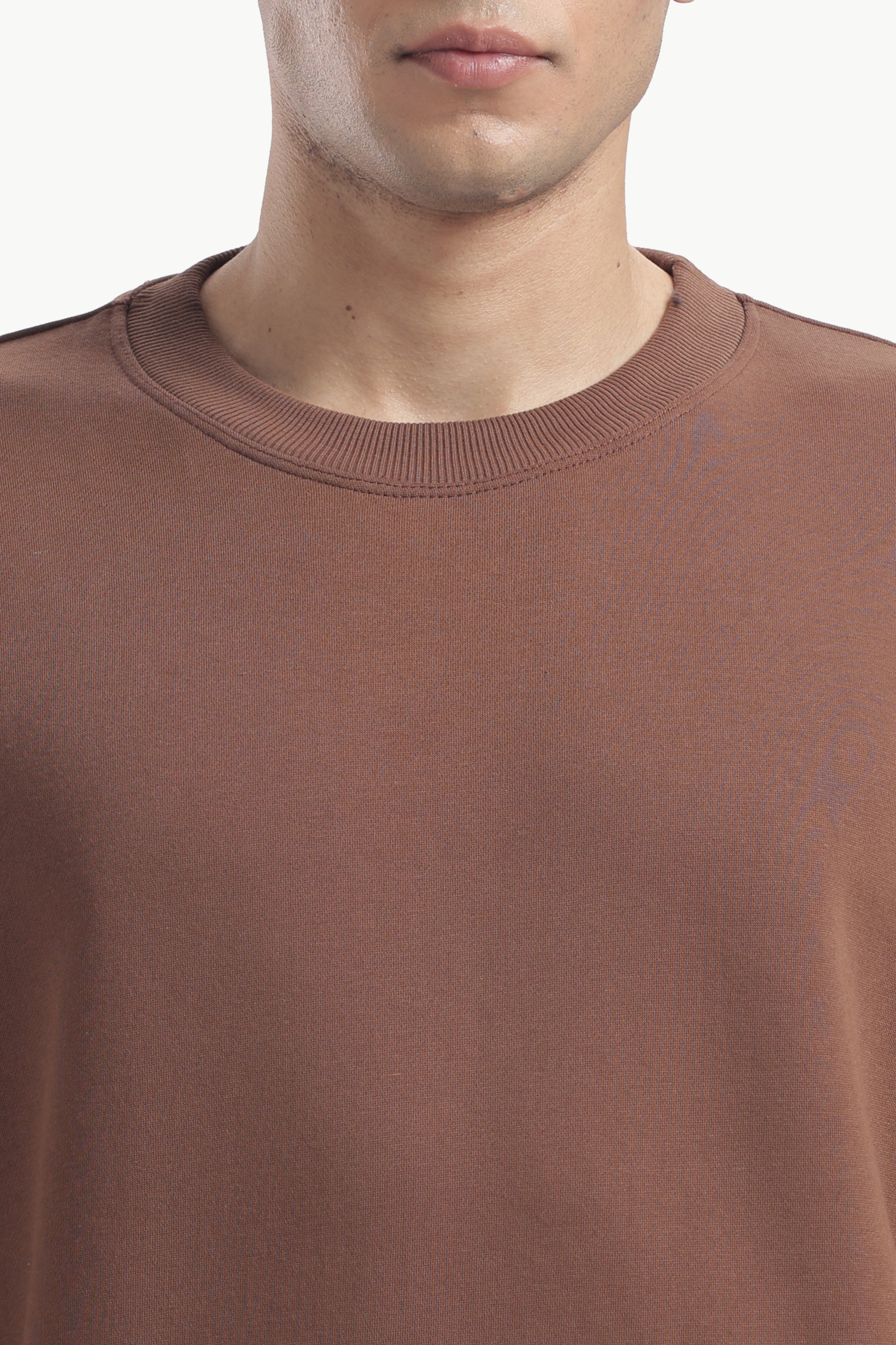 Sweatshirt - 100% Cotton Fleece - Brown