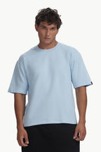 Boxy fit oversize cotton Tshirt ( Sky Blue )