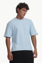Boxy fit oversize cotton Tshirt ( Sky Blue )