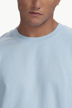 Boxy fit oversize cotton Tshirt ( Sky Blue )