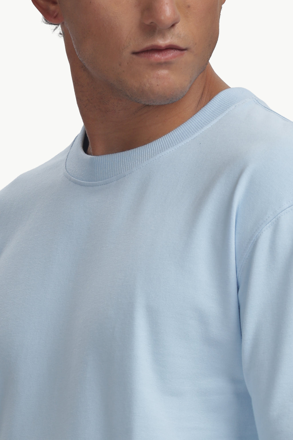 Boxy fit oversize cotton Tshirt ( Sky Blue )