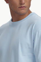 Boxy fit oversize cotton Tshirt ( Sky Blue )