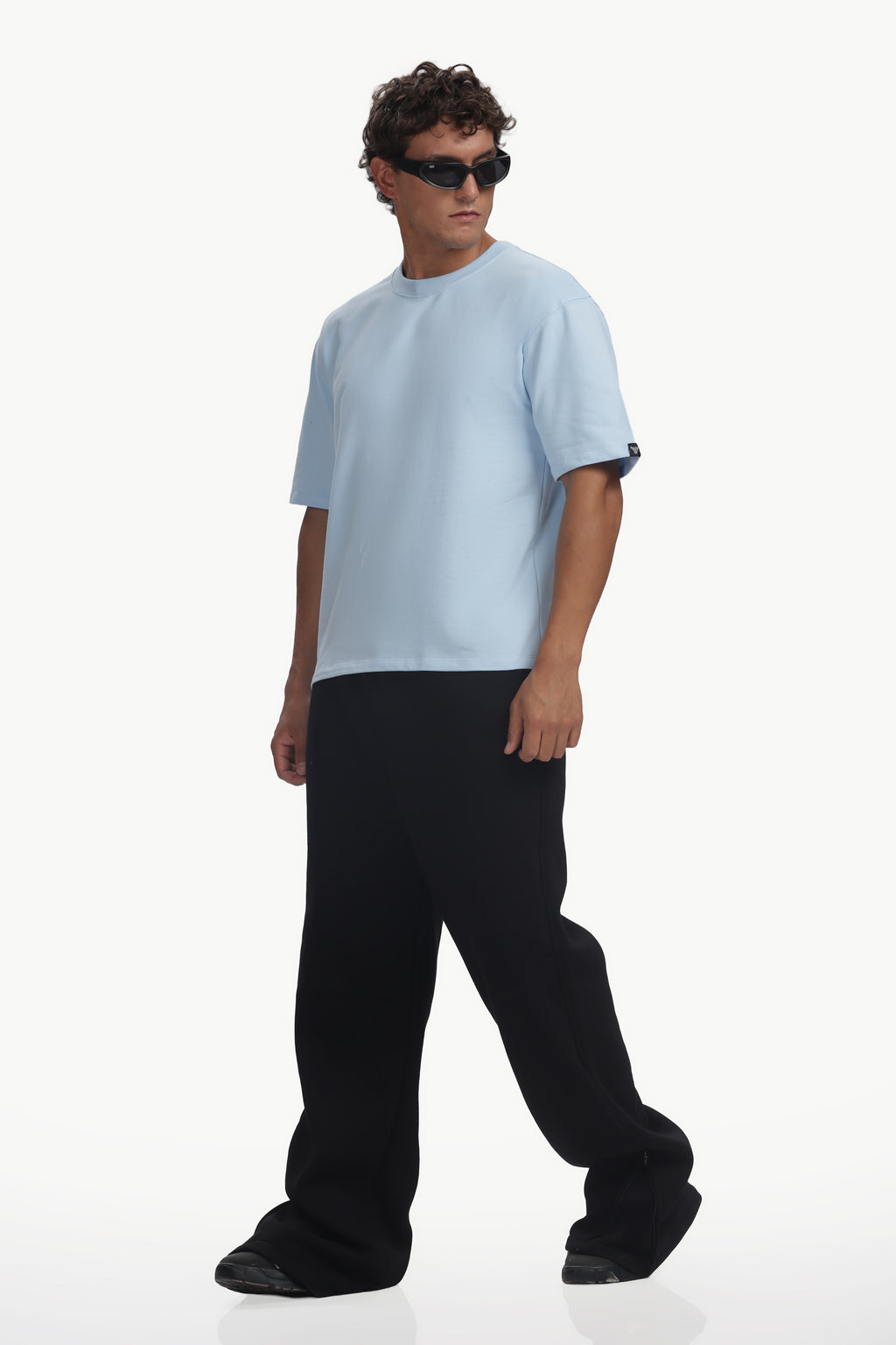 Boxy fit oversize cotton Tshirt ( Sky Blue )