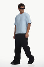 Boxy fit oversize cotton Tshirt ( Sky Blue )