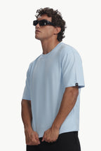 Boxy fit oversize cotton Tshirt ( Sky Blue )