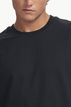 Boxy fit oversize cotton T-shirt ( Black )