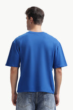 Boxy fit oversize cotton T-shirt ( Royal blue )