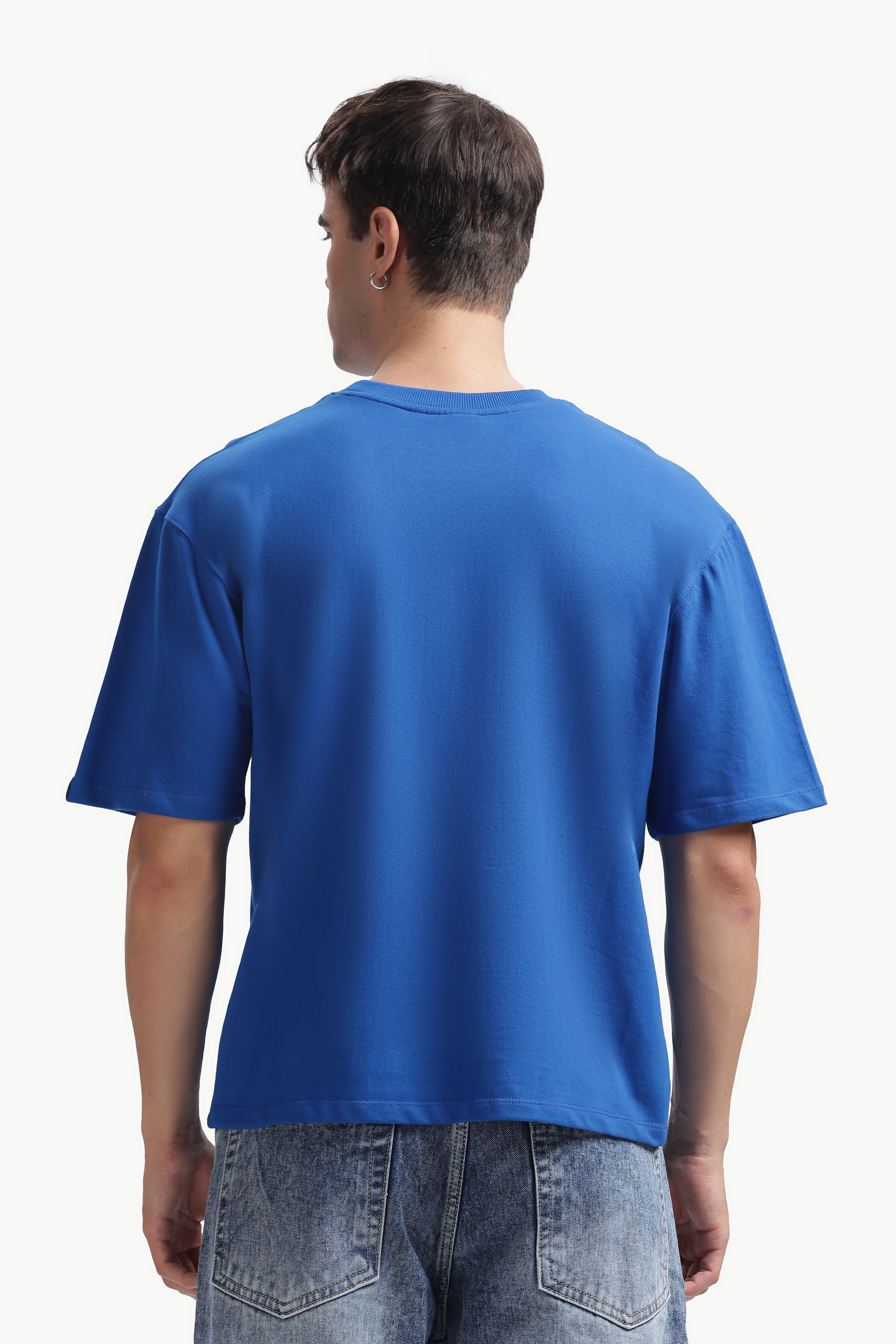Boxy fit oversize cotton T-shirt ( Royal blue )