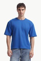 Boxy fit oversize cotton T-shirt ( Royal blue )