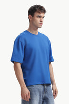 Boxy fit oversize cotton T-shirt ( Royal blue )