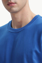 Boxy fit oversize cotton T-shirt ( Royal blue )