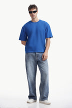 Boxy fit oversize cotton T-shirt ( Royal blue )