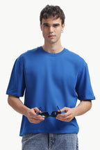 Boxy fit oversize cotton T-shirt ( Royal blue )