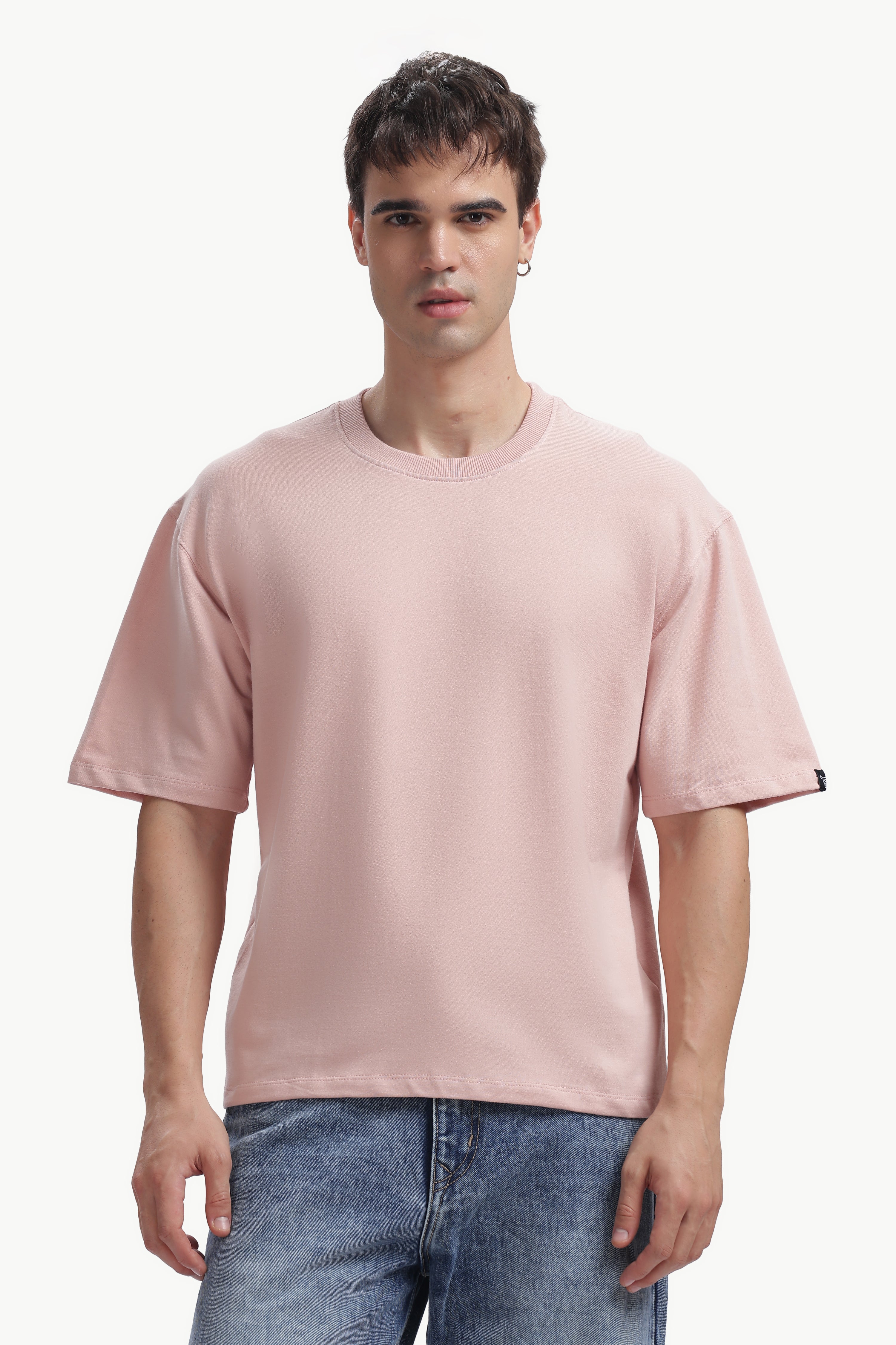Boxy fit oversize cotton T-shirt (Candy Pink)