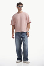 Boxy fit oversize cotton T-shirt (Candy Pink)