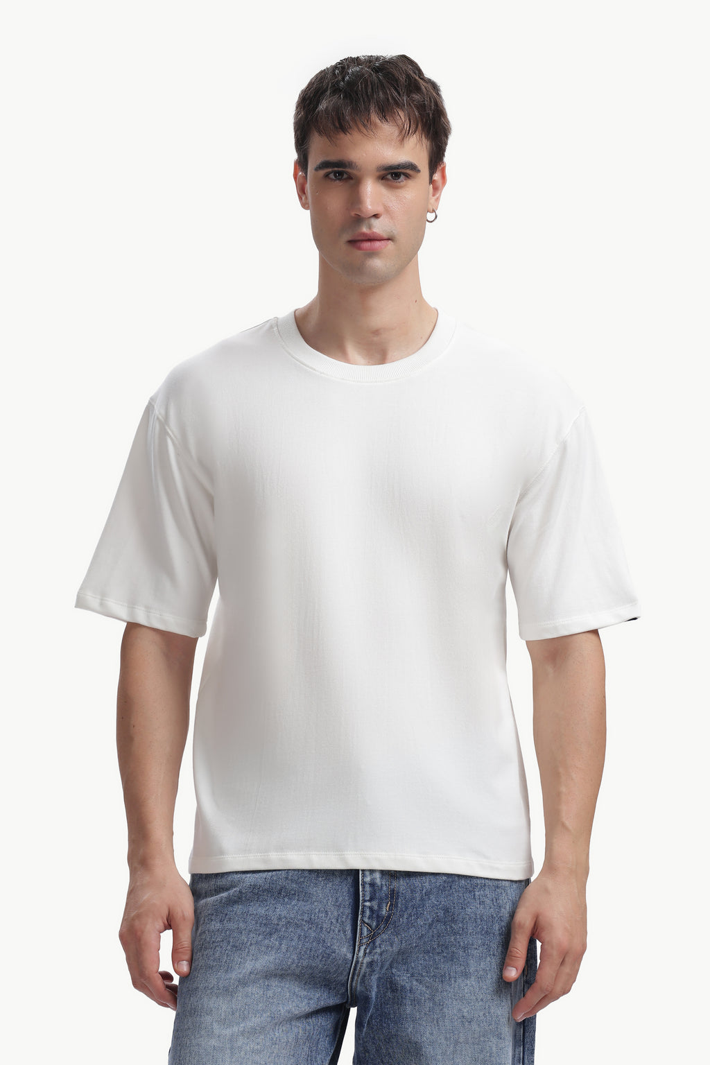 Boxy fit oversize cotton T-shirt (OFF-WHITE)