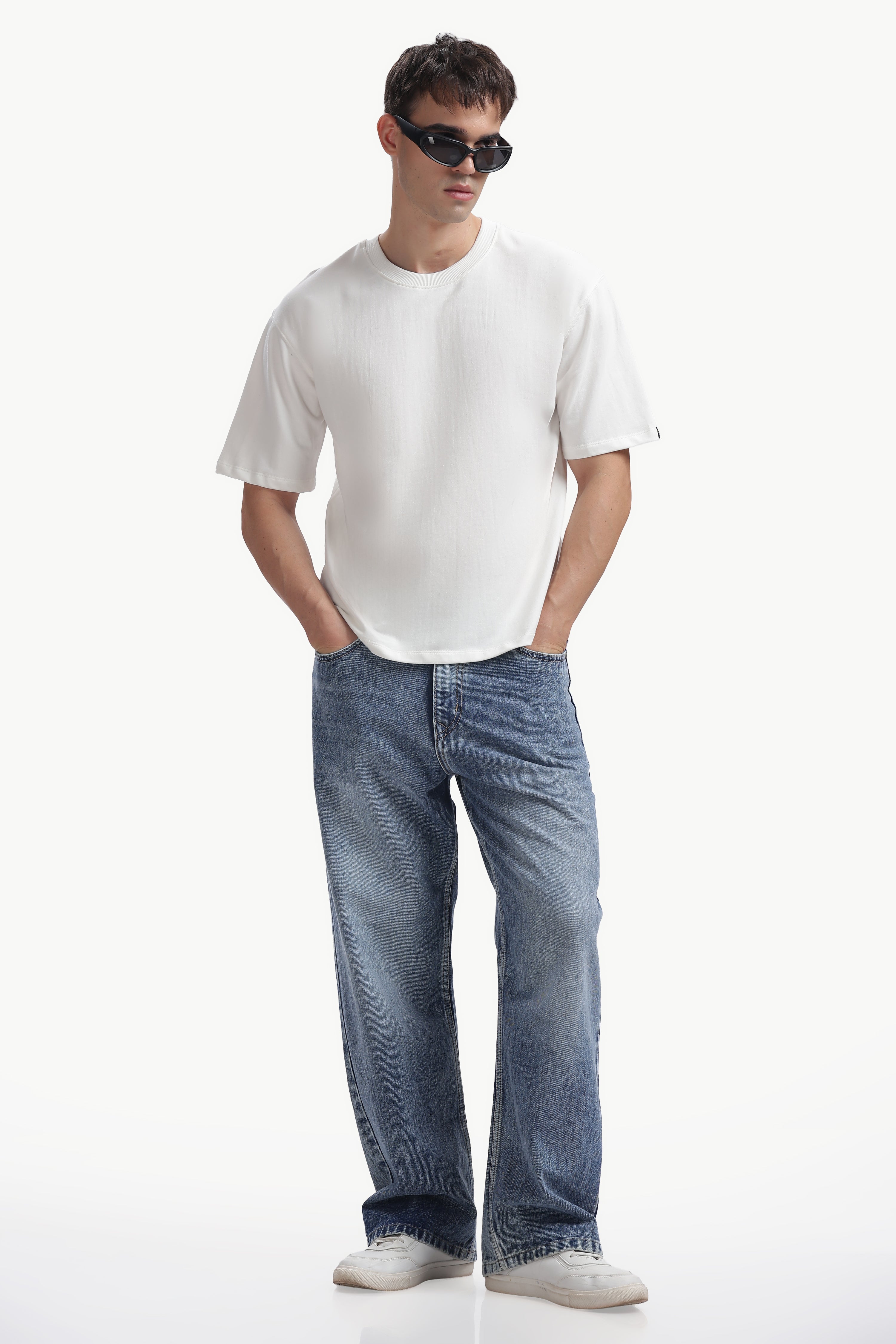 Boxy fit oversize cotton T-shirt (OFF-WHITE)