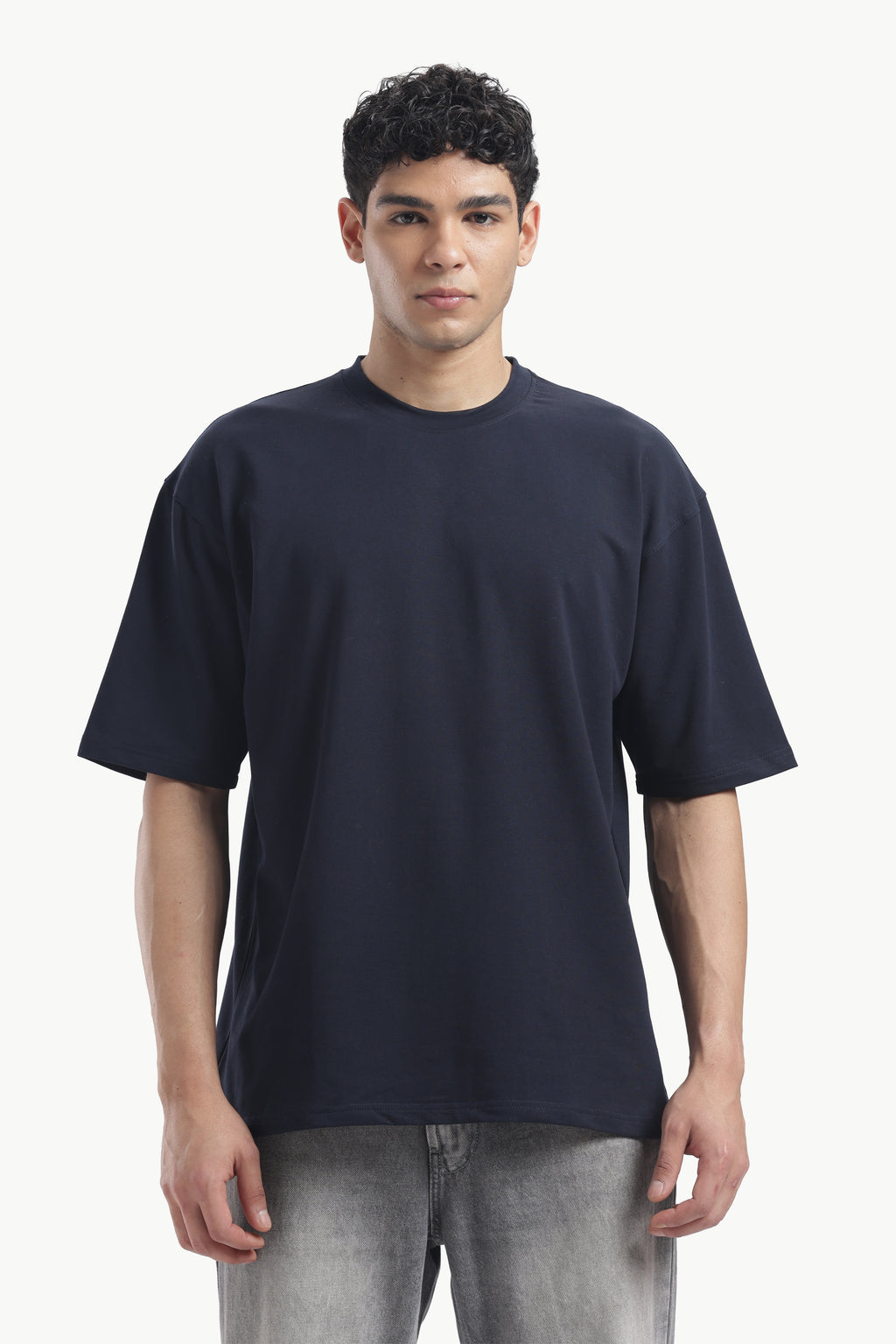 Plain Navy Blue Oversized T-shirt