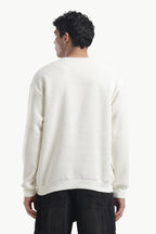 Sweatshirt - 100% Cotton Fleece - Off White