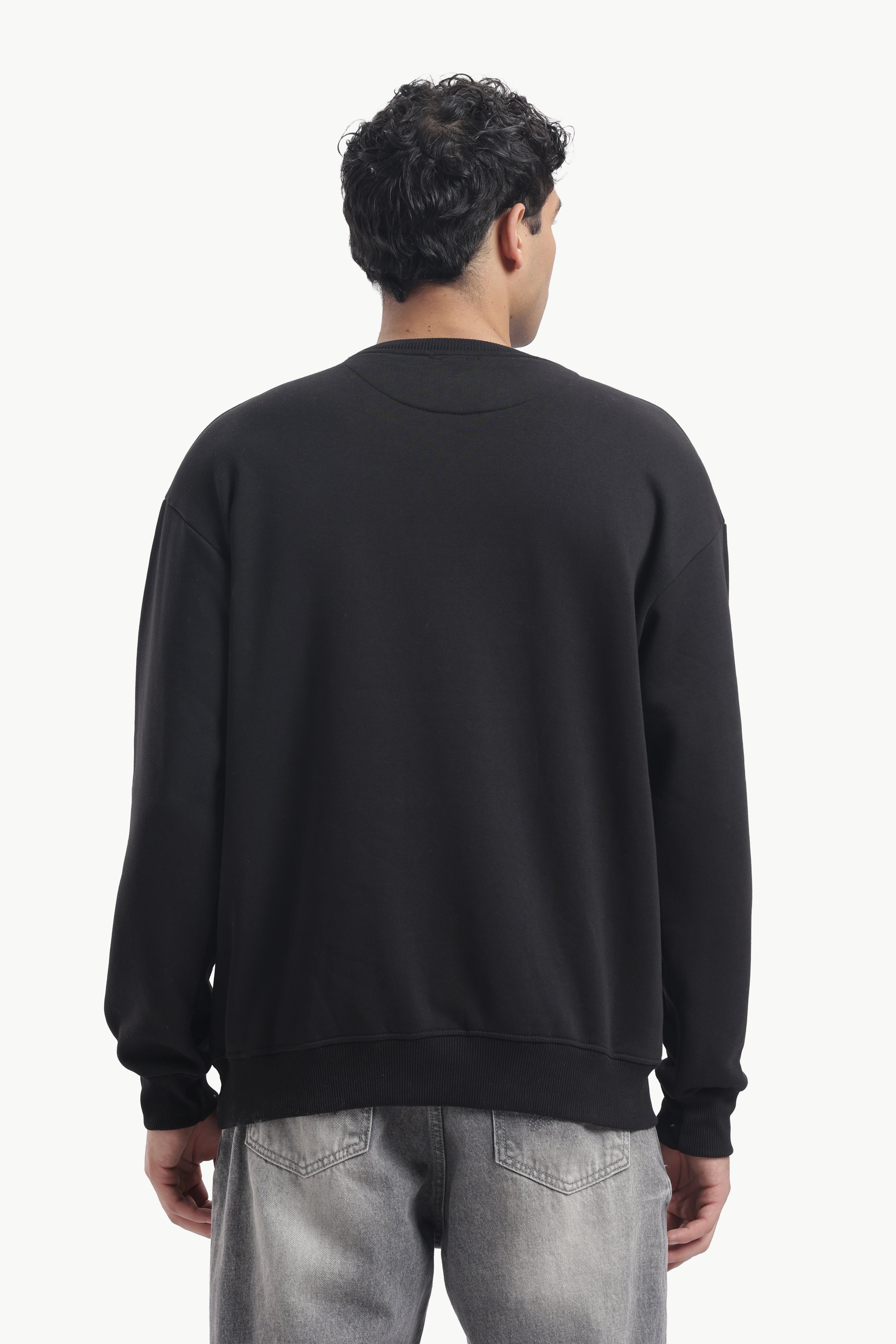 Sweatshirt - 100% Cotton Fleece - Black