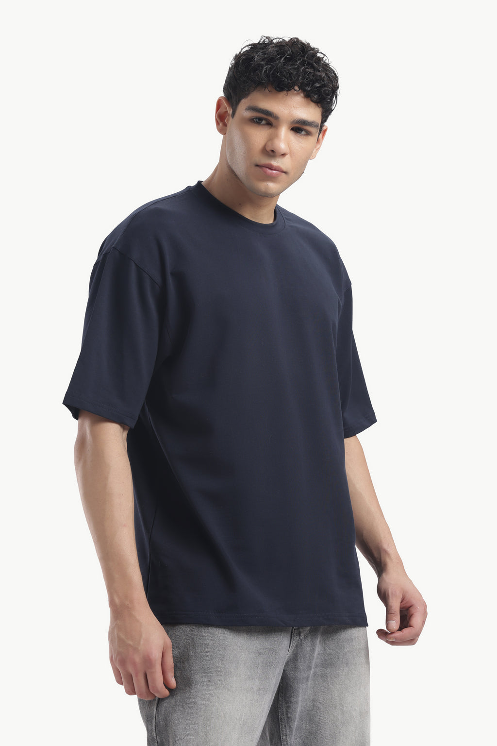 Plain Navy Blue Oversized T-shirt