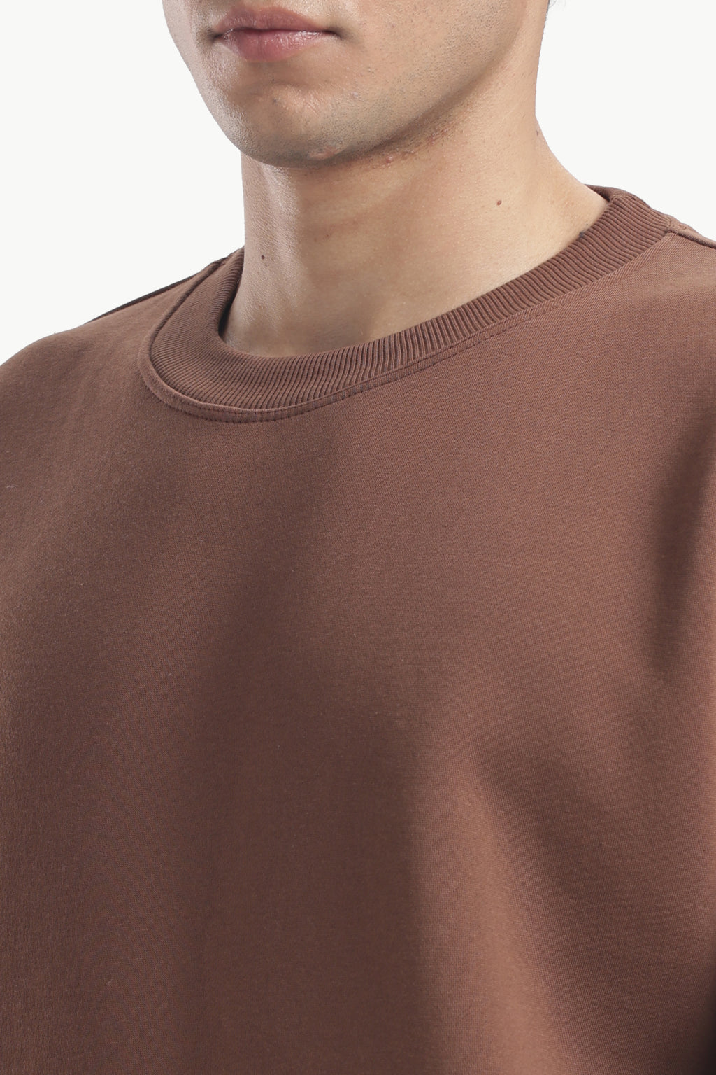 Sweatshirt - 100% Cotton Fleece - Brown