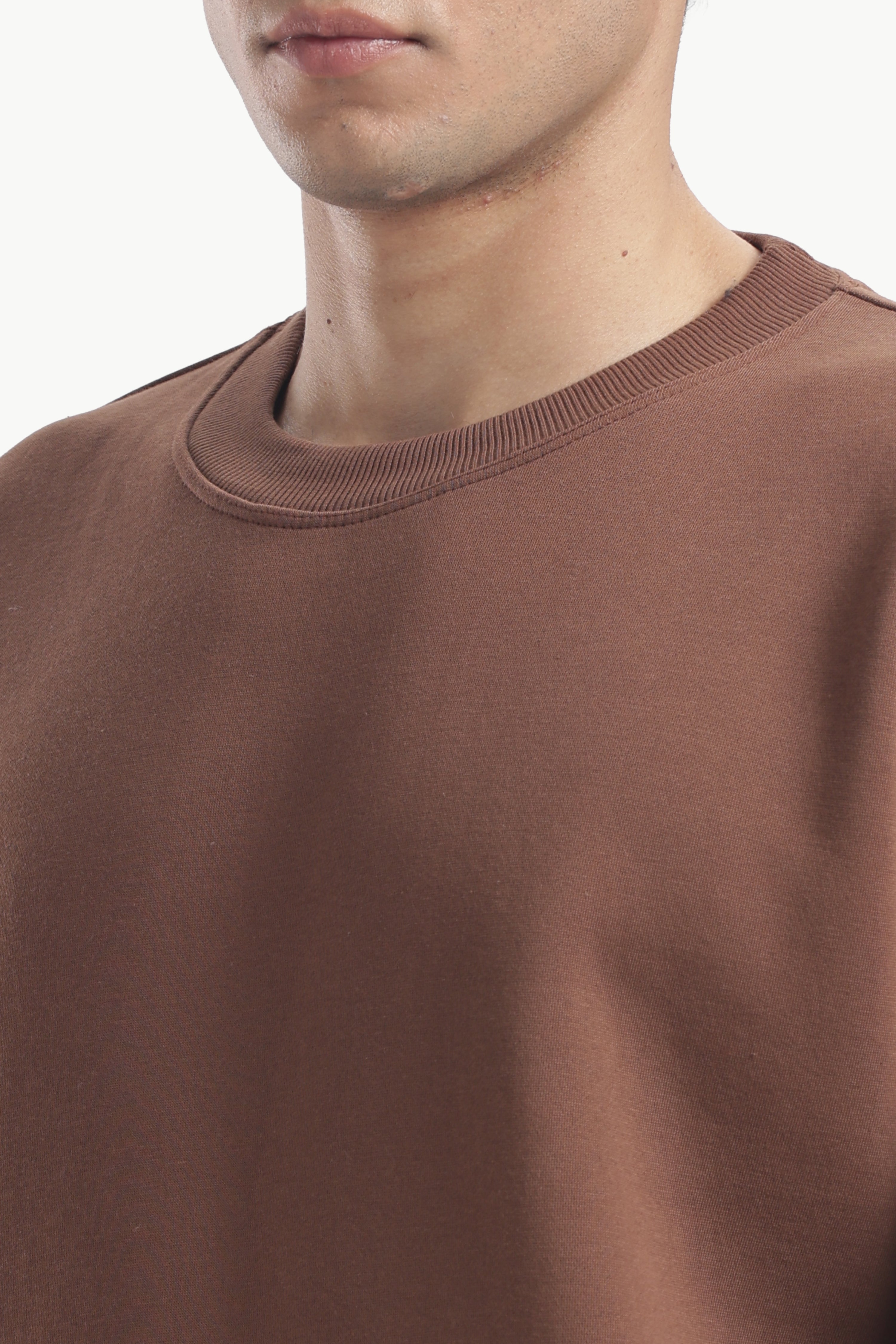 Sweatshirt - 100% Cotton Fleece - Brown