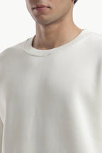 Sweatshirt - 100% Cotton Fleece - Off White