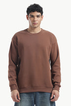 Sweatshirt - 100% Cotton Fleece - Brown
